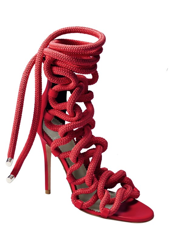 Women's Open Toe Lace Up Ankle Straps Braided Heeled Sandals US9.5