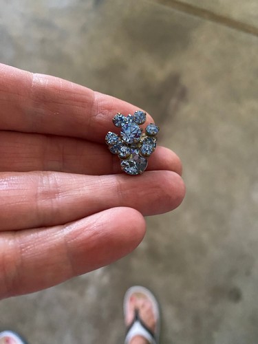 Lot of 3 Blue & AB Rhinestone Brooch Pins Vintage Jewelry - Picture 4 of 5