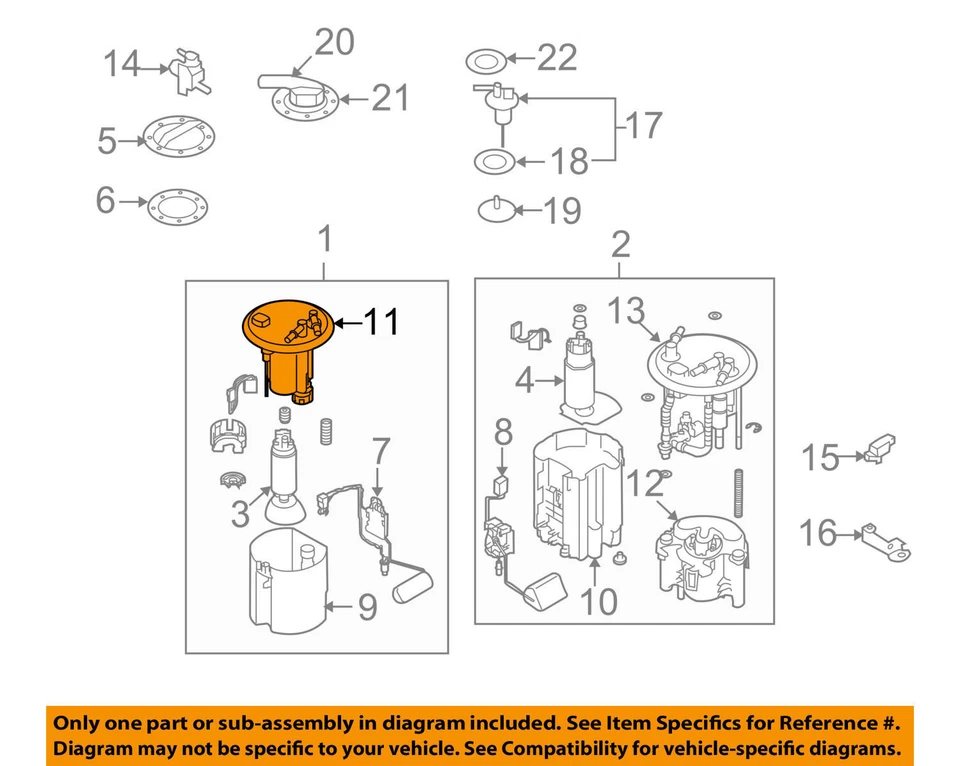Filtro de tanque de combustível Subaru Forester Impreza Legacy Outback 42072AJ060 fabricante de equipamento original 2009-2013 - Imagem 4 de 4