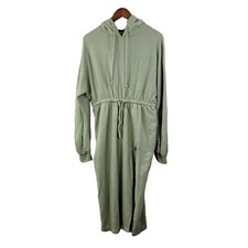 Pretty Little Things Size 12 Hooded Sweatshirt Dress Knit Casual Sweater Green