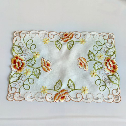 Set of 4 Vintage Embroidery Cutwork Lace Flower Placemat Dining Table Mats Doily - Picture 66 of 89