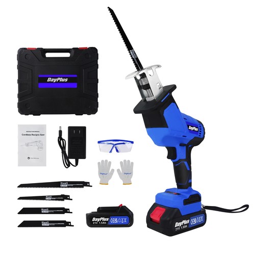 21V Cordless Reciprocating Saw + 1/2 Battery & Charger Recip Sabre Saw + 4 Blade - Picture 16 of 17