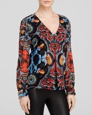 Haut Alice & Olivia Manches Longues Imprimé Baroque - Taille XS - Neuf Avec étiquette