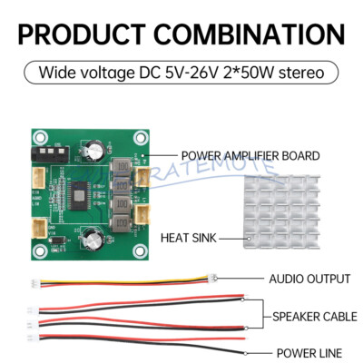 TPA3116 2.0 Channel Digital Stereo Class D Audio Power Amplifier Board 50W + 50W