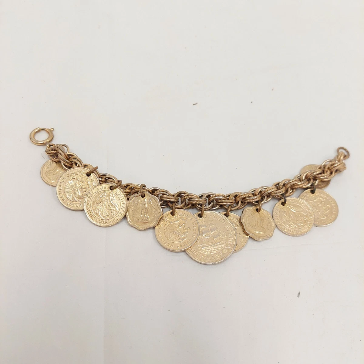 Thick link bracelet with coin charm -Women-Gold-Gift-Fashion- By Karine  Sultan