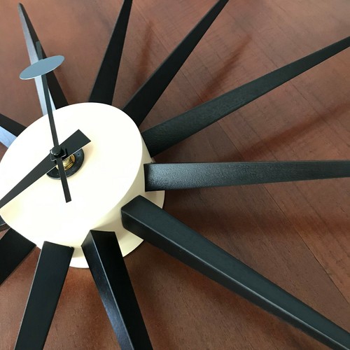 Mid-Century Modern Furniture Black Kitchen Wall Clock Retro Style - Picture 9 of 12
