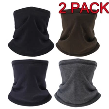2PACK Winter Neck Warmer Gaiter Ski Fleece Warm Windproof Face Scarf Cover Mask