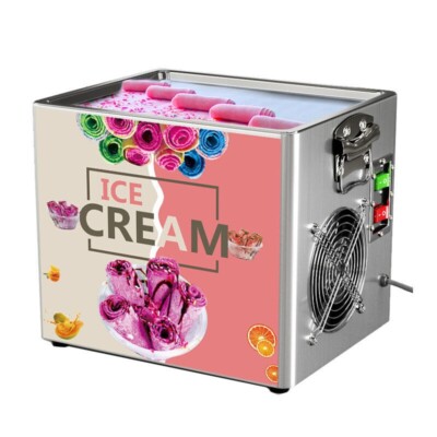 Electric Rolled Ice Cream Machine Cold Fried Yogurt Roll Fruit Milk Fry Pan