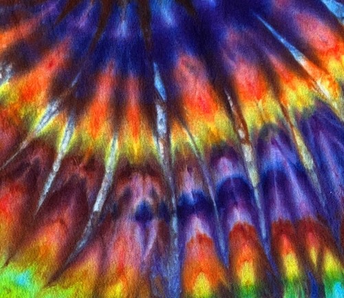 Spiral Ice Tie Dye T-Shirt, Women's L SS V Neck, Multicolor Rainbow - Picture 4 of 6