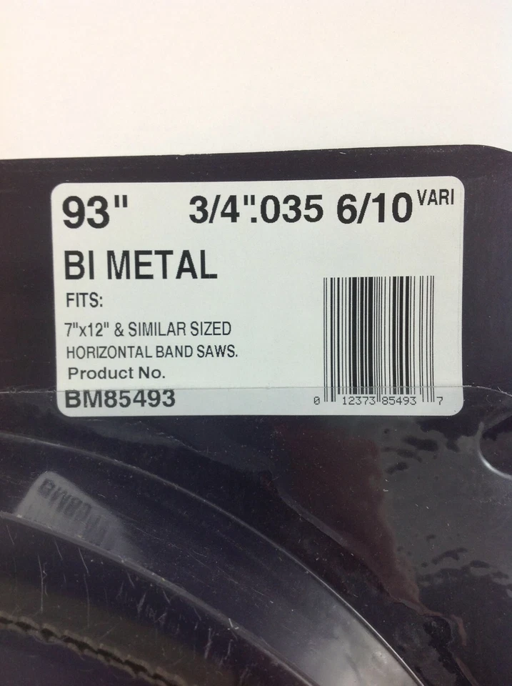 Hoja de sierra de cinta de corte de metal bimetálico Olson 93" x 3/4" 6/10 TPI, hecha en EE. UU. Foto 2 de 3