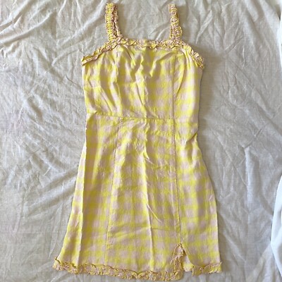 Urban Outfitters Yellow Check Linen Mix Summer Mini Dress Size 6 XS | eBay Urban Outfitters Yellow Check Linen Mix Summer Mini Dress Size 6 XS | eBay