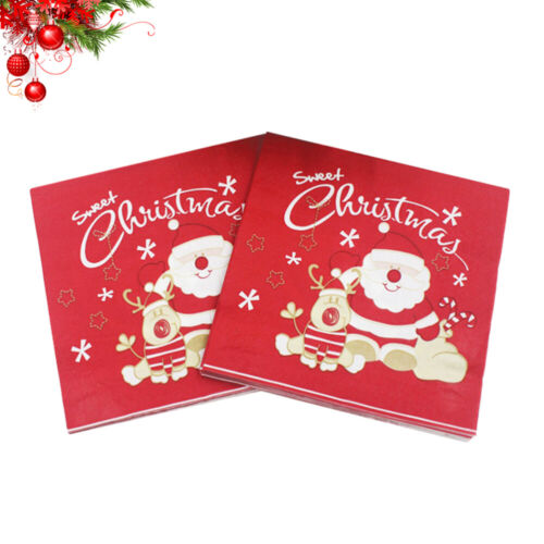  60 PCS Weihnachts-Sankt-Servietten Santa Serviettenpapier Papierserviette - Bild 1 von 11
