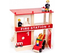 Feuerwehr Spielset Feuerwache Holzspielzeug Holz Feuerwehrauto Geschenk  ♥