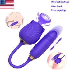 2026 Upgraded 2in1 Rose Toy For Women 10 Powerful Wand Vibration Suction Blue