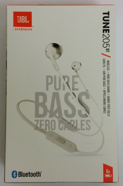 Harman JBL Tune 205BT Wireless Earbud Headphones Bluetooth Pure Bass Zero Cables | eBay