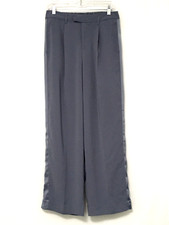 A New Day Women's Size 6 Sterling Blue High Rise Pleat-Front Side Strip Pants
