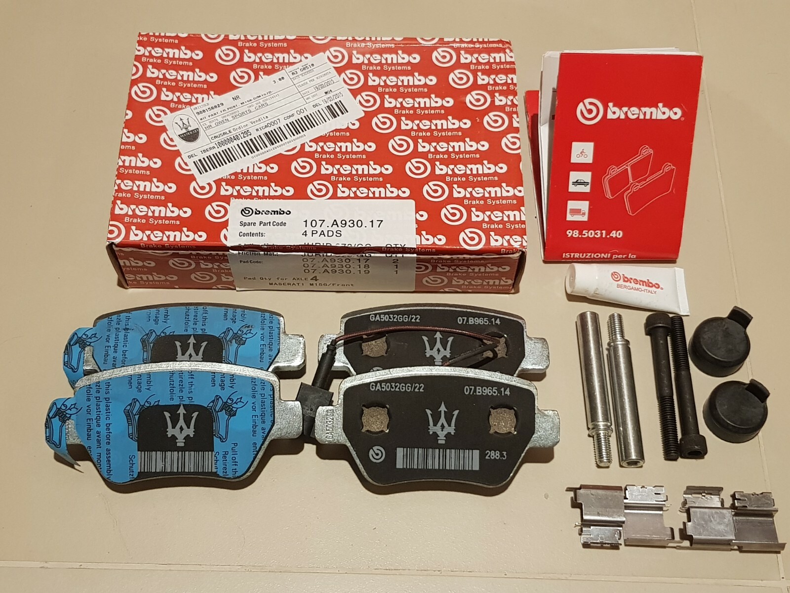 🚚Maserati Ghibli & Quattroporte Base Rear Brake Pads - Genuine
