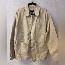 Forever 21 Men's Size Medium Taupe Tailored Jacket Paint Splash Beige