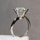 3Ct Round Lab-Created Diamond Solitaire Engagement Ring 14K White Gold Plated