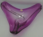 VINTAGE Val St Lambert Glass Crystal Bowl Dish Vase PURPLE Murano?(B3-B7)