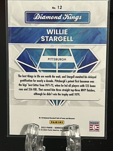 WILLIE STARGELL---2023 PANINI DONRUSS---DIAMOND KINGS----PIRATES--FREE SHIPPING - Picture 2 of 2