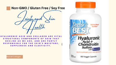 Doctor's Best, Hyaluronic Acid + Chondroitin Sulfate, 180 Veggie Caps
