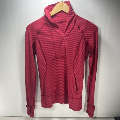 Lululemon think fast ready or not Stripe Boom Juice Red 1/4 Zip