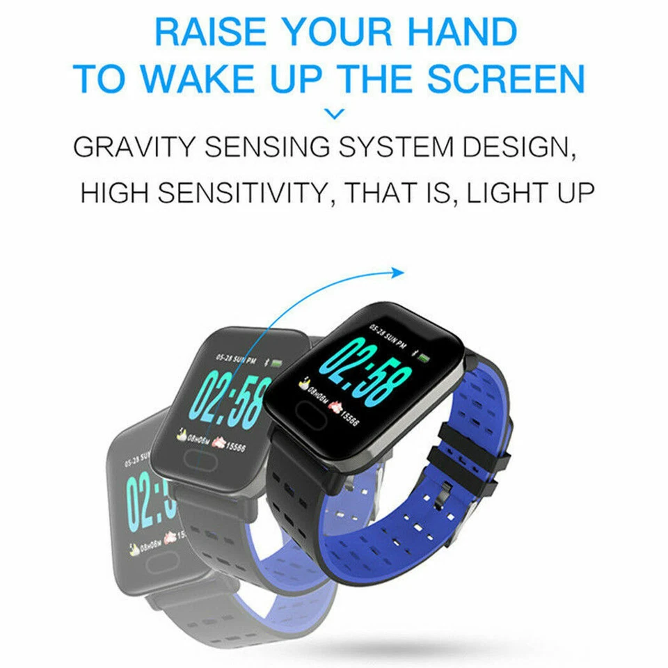 Waterproof A6 Smart Watch Heart Rate Monitor Bracelet Wristband for Android RK - Image 2 of 4