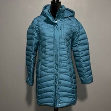 Duluth Trading Company Women’s Pertex Quantum Down Full Zip Coat Teal Blue Large