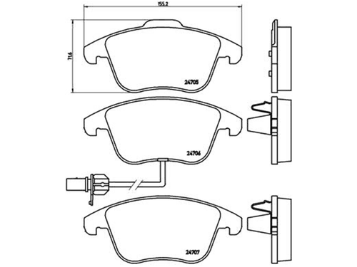 Brembo P 44 016 – Pastiglie Freno Posteriori Con Kit Accessori – Qualità OE