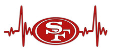 San Francisco 49ers Heartbeat Vinyl Decal Window Truck Sticker Laptop