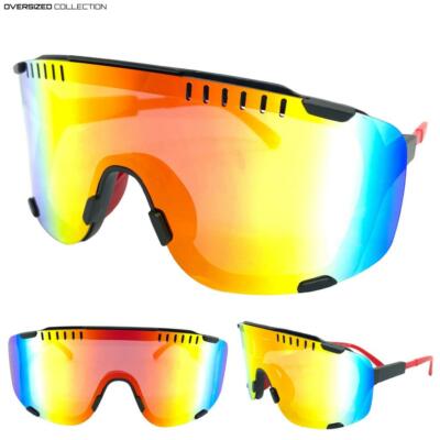 Oversize 80's RETRO SPORTY WRAP Style SUN GLASSES Party Club Beach Ski Shades C4