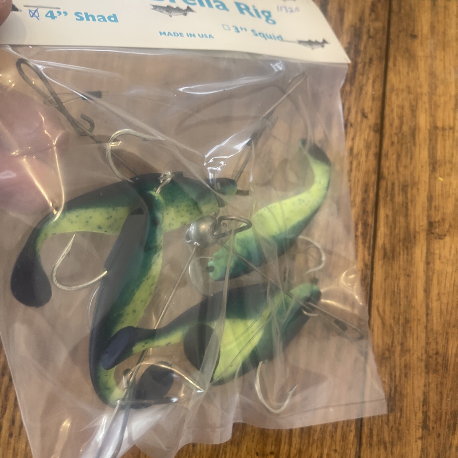 7” Umbrella Rig 4 Arm With 4” Shad (5)  Green Chart.New In Package McKala Fishin - Image 3