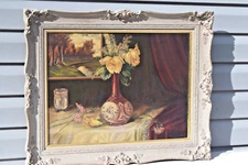 "Yellow Roses" by John Hofer,stillife oil on canvas