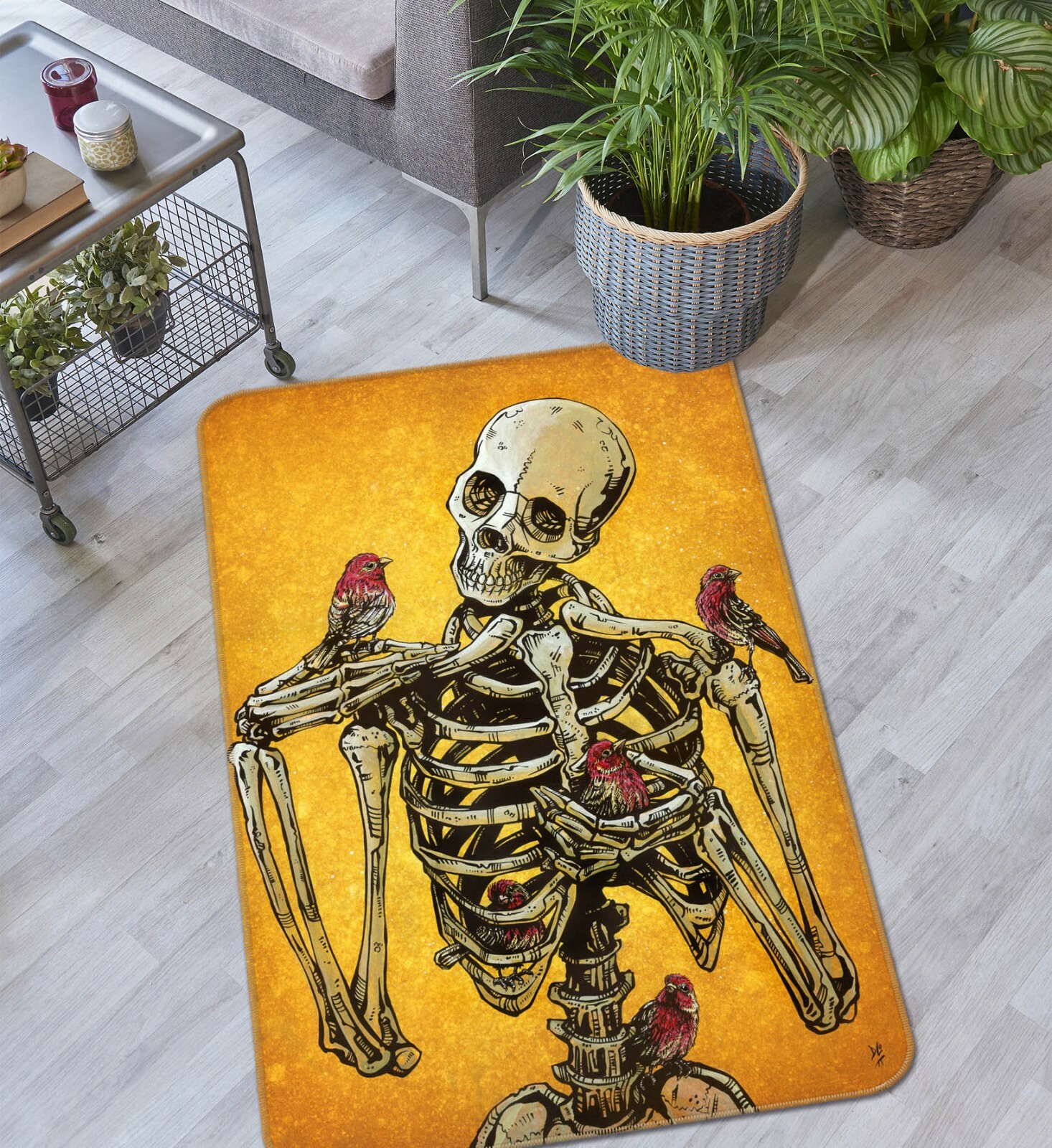 3D Halloween Skeleton ZHUB05 Game Non Slip Rug Mat Photo Carpet David Lozeau Świetna wartość, 100% nowy