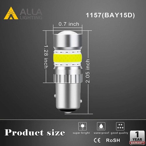AllaLighting 1157 72-LED Front Turn Signal Blinker Light Bulb|Rear Parking White - Picture 7 of 11
