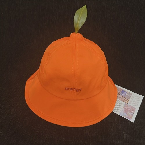 Cotton Orange Fisherman Hat Cool Embroidered Letter Sun Hat Outdoor - Picture 6 of 12