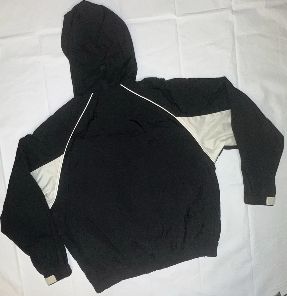 Chaqueta cortavientos vintage Nike para mujer mediana con capucha cremallera completa Swoosh años 90 Y2K Foto 2 de 4