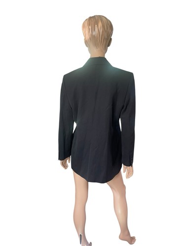 Vintage Christian Dior Black Wool Blend Lined Tailored Blazer Jacket - Sz 14 USA - Picture 2 of 10