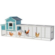 Large Wooden Chicken Coop with Nesting Box, Free-Range Door  Easy-Clean Tray