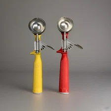 Set of Vollrath Vintage Ice Cream Scoop Stainless Steel Red Yellow