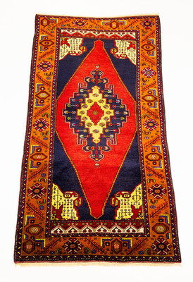 #677  1950s Turkish Dowry Rug   Handspun Wool, Vegetable Dyes   3 8  x 7 5''