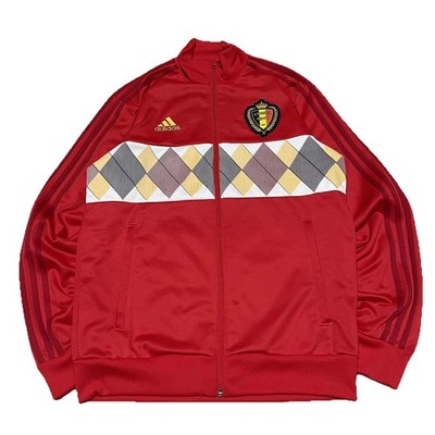 Adidas Belgium 3-Stripes Track Jacket Vivid Red Size Medium