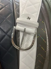 Tailored Sportsman Quilted Leather Belt White Small