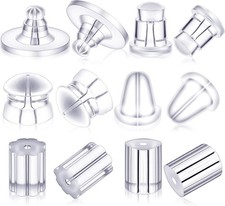 Silicone Earring Backs Earring Backings, 600 Pcs Soft Clear Ear Safety Back Pads