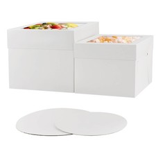 10 Pcs 12x12x10 10x10x8 Cake Boxes Set 5 Boxes 5 Boards with Windows Larg...