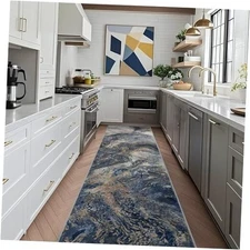 Abstract 2x6 Runner Rug: Modern Washable Rug for Entryway Hallway Bedside 