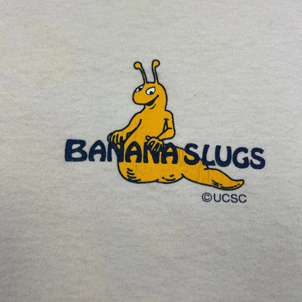 Camisa De Colección Santa Cruz Banana Slugs Para Hombre Grande Blanca Foto 3 de 4