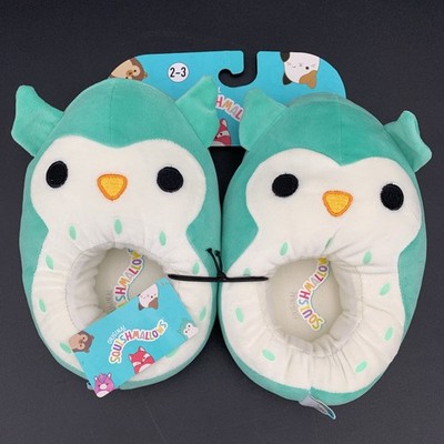 Squishmallows Winston Owl Plush Slippers Kids Size 2-3 Medium NWT