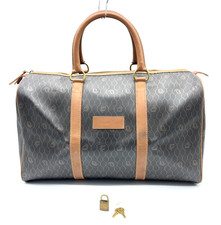 Authentic Christian Dior Honeycomb PVC Leather Black Brown Boston Bag NS040071